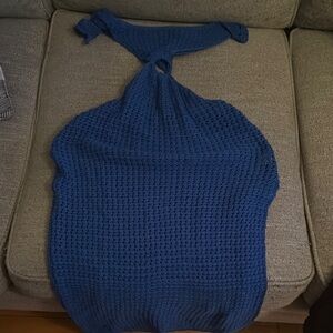 Blue Knit Halter Top
